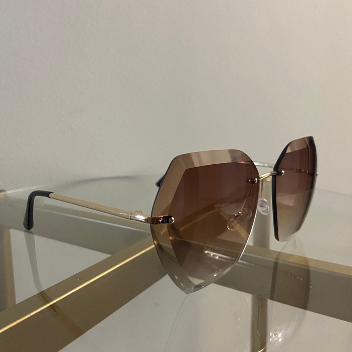 Frameless Brown Sunglasses