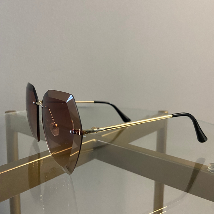 Frameless Brown Sunglasses